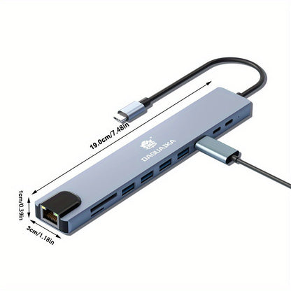 10-in-1 USB-C Hub Ethernet Adapter with 4K HDMI, RJ45 Gigabit LAN, 100W PD, SD/TF Card Reader, USB 3.0/2.0 – Laptop Docking Station for MacBook Pro/Air, iPad Pro, XPS & USB-C Laptops