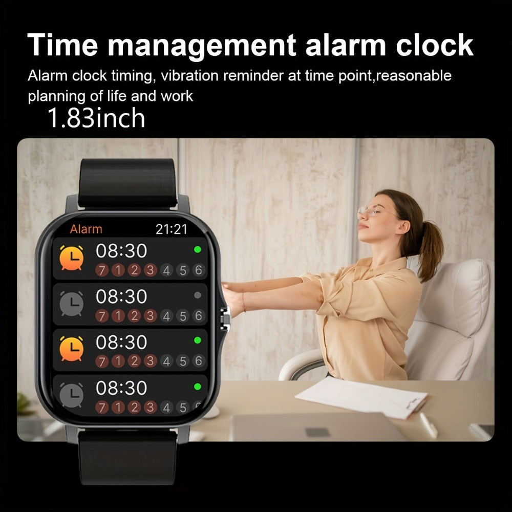 Smartwatch with Navigation & Dual Strap 1.83" TFT Full Touch Screen, Wireless Calling, Remote Camera, Music Player, Message Alerts – For Men & Women iPhone & Android