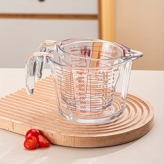 Glass Measuring Cup Heat Resistant Large Capacity with Handle 16.9 oz 33.8 oz Reusable Kitchen Baking Liquid Measuring Cup Set with Measuring Spoons