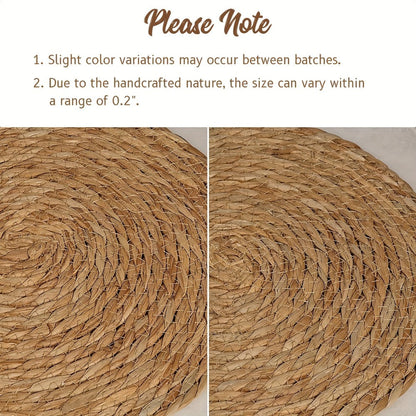Woven Round Placemats in 10- or 30-Piece Sets with Matching Holders and 12-Inch Natural Look