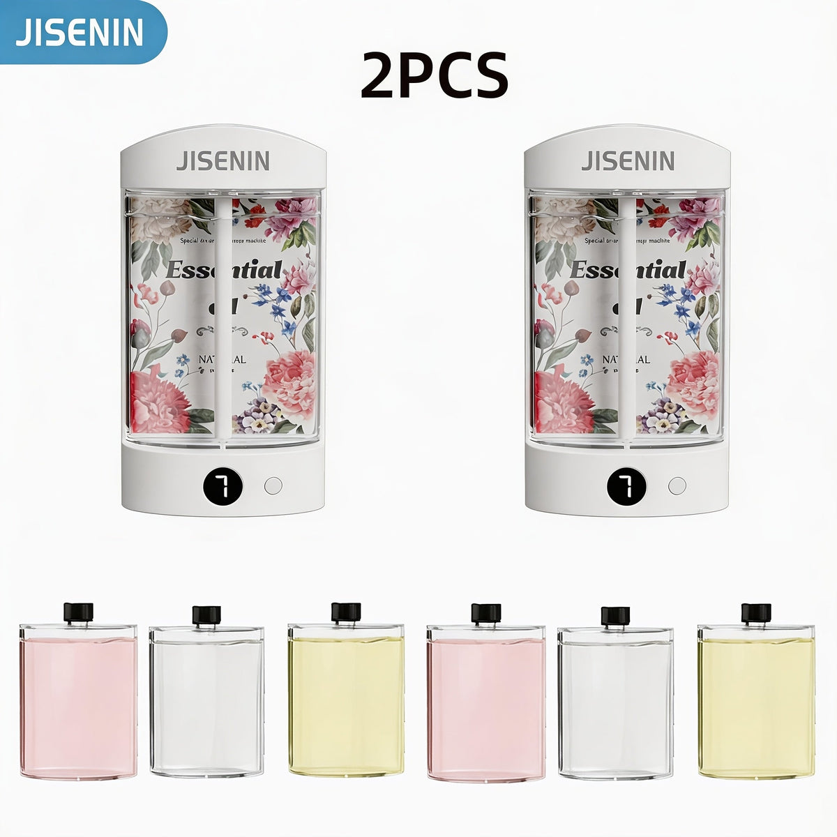 Mini Aroma Diffuser & Humidifier 2-in-1 Portable USB Rechargeable, 7-Level Timer, Silent Operation