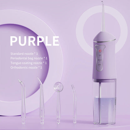 Water Flosser Cordless Three-Mode Design with Four Nozzles, USB Charging and Four Color Options