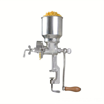 Manual Grain Grinder Mill - Cast Iron Hand Crank Grain Mill with High Hopper, Adjustable Coarse Fine Grinding, Table Clamp Mount, for Corn Wheat Barley Coffee Spices Nuts - Home Brewing & Kitchen Use