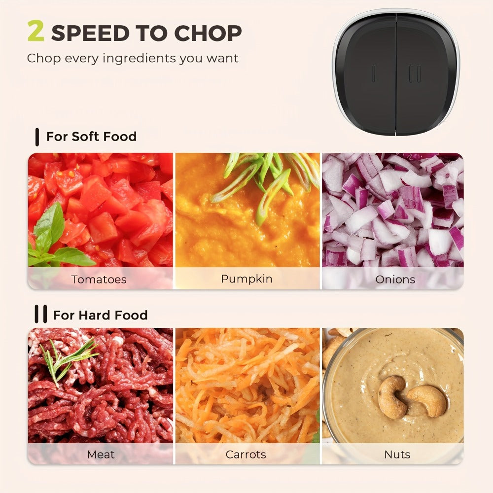 Mini Food Processor with Compact Motor Head, Two-Speed Top Control and Three Bowl-and-Blade Set Options