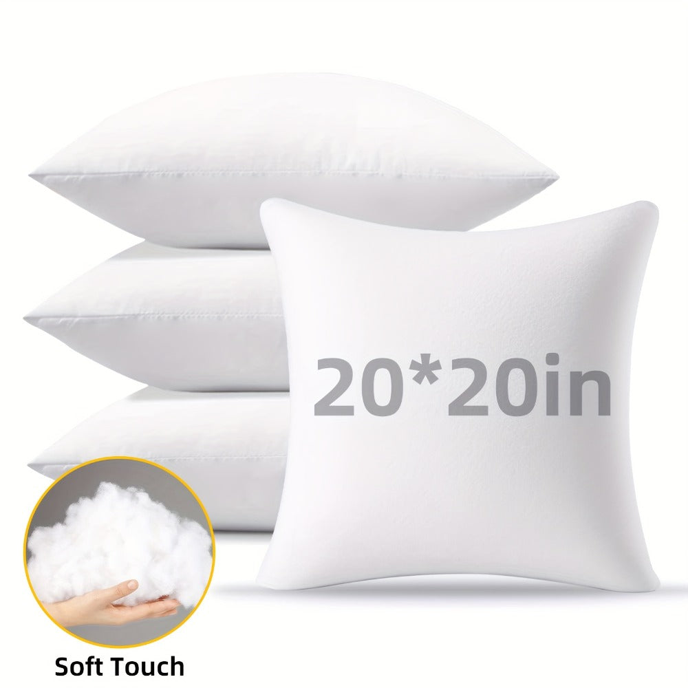 Outdoor Pillow Inserts 4/6 Pack – Soft Microfiber Fill, Waterproof & Fluffy Throw Pillow Inserts for Sofa Bed Couch, 12x20 18x18 20x20 Inch