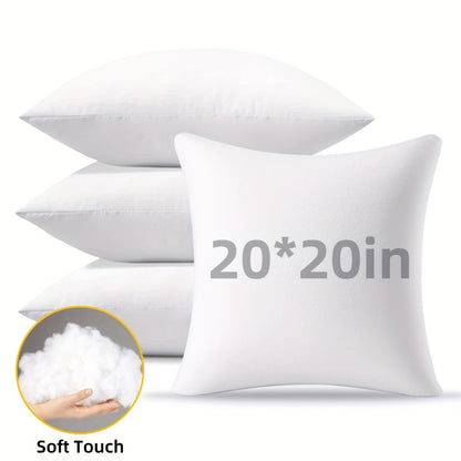 Outdoor Pillow Inserts 4/6 Pack – Soft Microfiber Fill, Waterproof & Fluffy Throw Pillow Inserts for Sofa Bed Couch, 12x20 18x18 20x20 Inch
