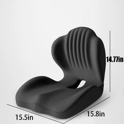 Contoured Seat Cushion with Hip and Lumbar Support Shape in Six Gray, Pink, Black, White or Green Styles