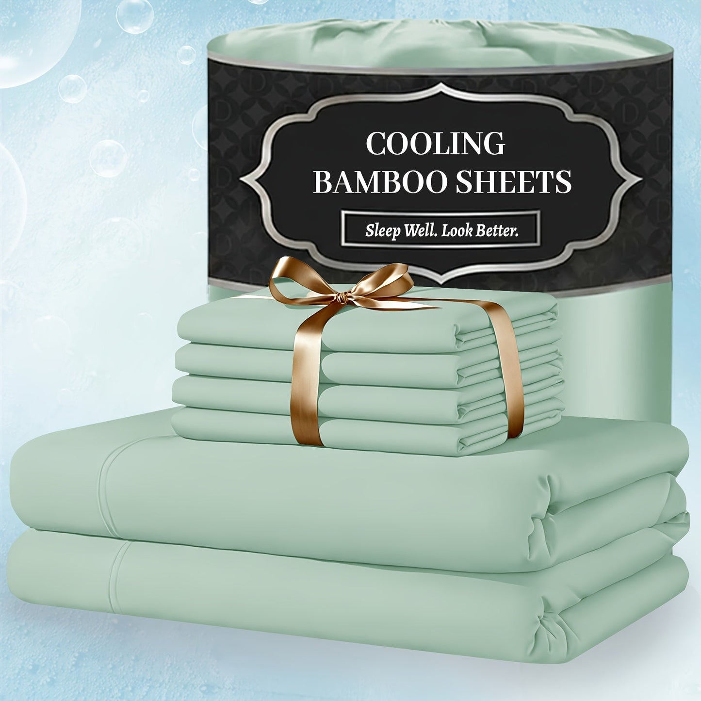 Bed Sheet Set 4-Piece Bamboo-Derived Fabric with Source-Listed Extra-Deep Pocket and Eighteen Colors