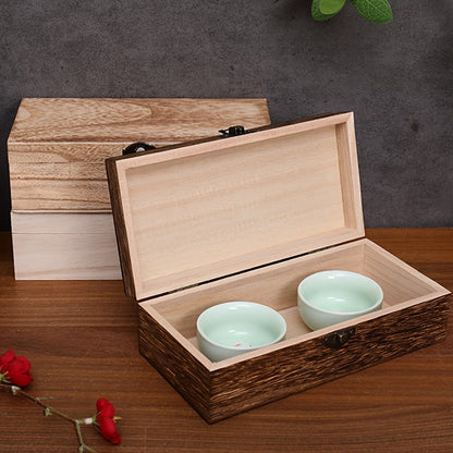 Jewelry Box with Lid & Lock Clasp Set of 3, Vintage Wooden Storage Boxes for Jewelry, Daily Essentials & Gift Packaging