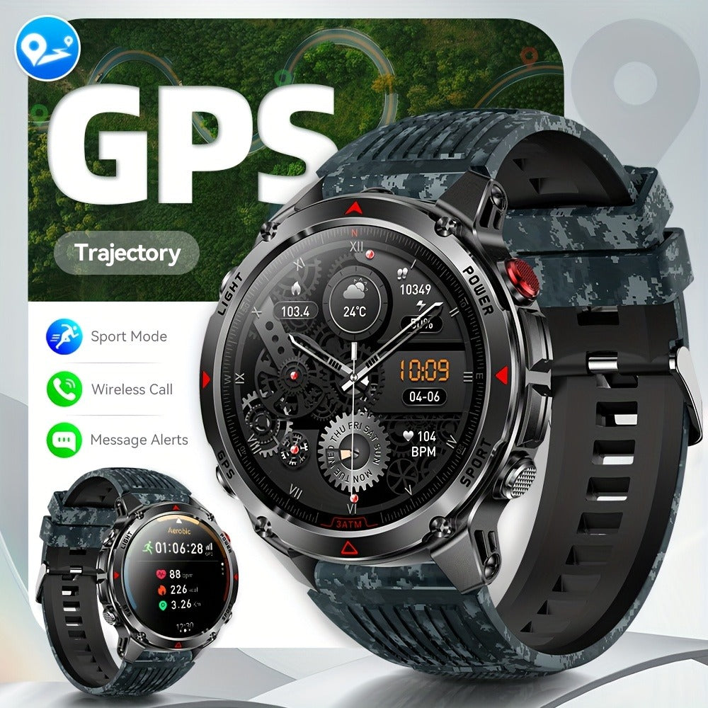 Smart Watch 1.46-Inch Round GPS Display with 3ATM Rating, Wireless Calling and Eight Strap Styles