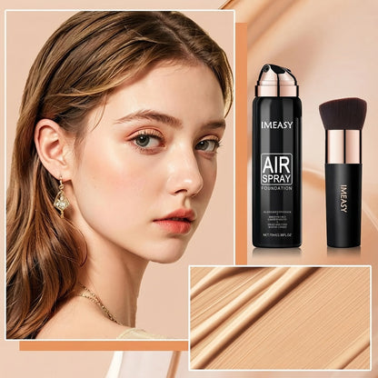 IMEASY 70ml Air-Spray Liquid Foundation and Flat-Top Brush Set in Shade Codes 01, 02 or 03