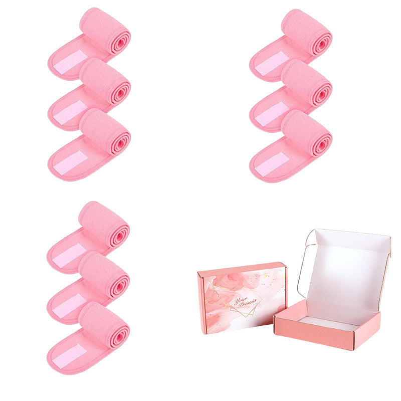 Nine-Piece Facial Headband Set in Seven Protected Boxed Color Options for Face-Washing Routines