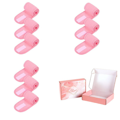 Nine-Piece Facial Headband Set in Seven Protected Boxed Color Options for Face-Washing Routines