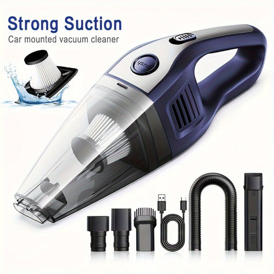 Wireless Car Vacuum Cleaner 5000PA - USB Charging, One-Click Dust Empty, 2000mAh Rechargeable, 40dB Low Noise, Portable Handheld Auto Vacuum for Cars, Home, Office & Pet Hair, 6 Colors