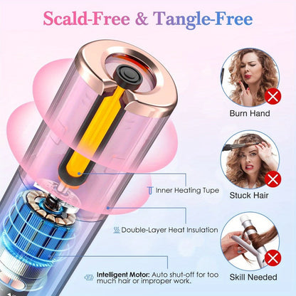 Cordless Automatic Curl-Chamber Iron with Display, USB Charging and Three Color Options Pictured