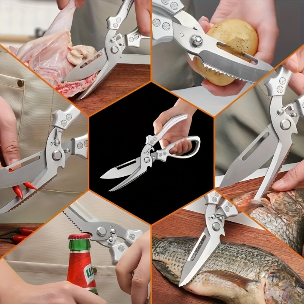 Kitchen Scissors Stainless Steel for Home Cooking, Dining and Outdoor Meals, with the Listed Configuration