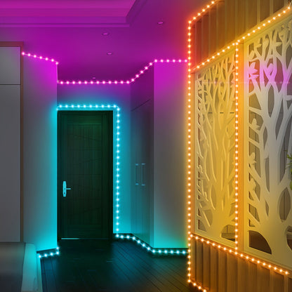 LED Strip Light RGB Room Kit in 50ft or 100ft Lengths with Remote Control, Dimming and Multi-Mode Color Effects