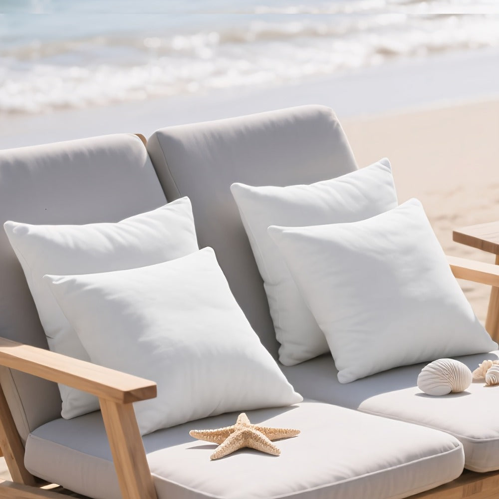 Outdoor Pillow Inserts 4/6 Pack – Soft Microfiber Fill, Waterproof & Fluffy Throw Pillow Inserts for Sofa Bed Couch, 12x20 18x18 20x20 Inch