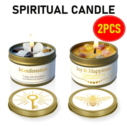 3oz Decorative Tin Candle or Two-Piece Crystal and Guidance Card Set with Multiple Label Pairings