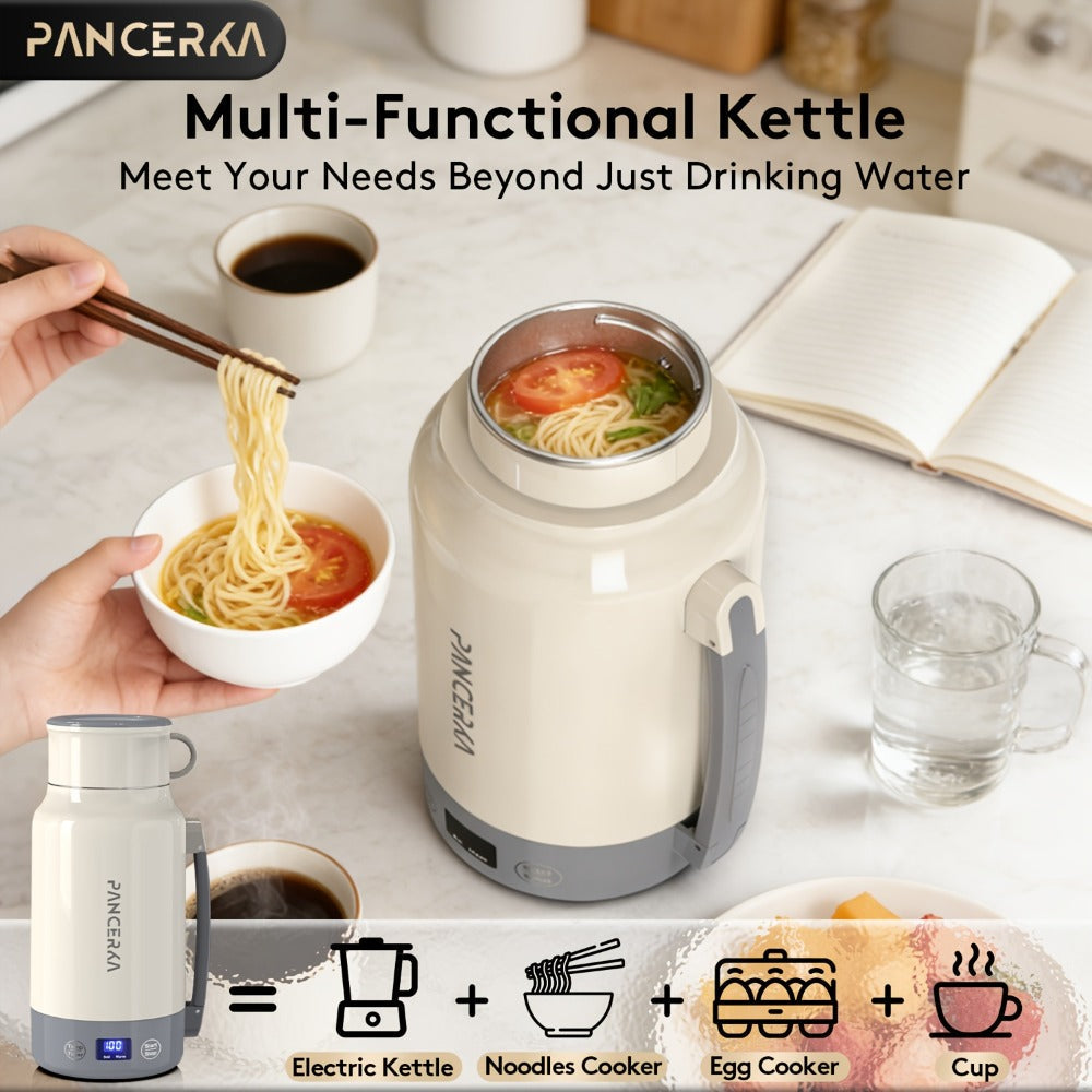 Electric Kettle by PANCERKA, 1L 400W Stainless Steel Interior with Seven Temperature Modes in Green or White