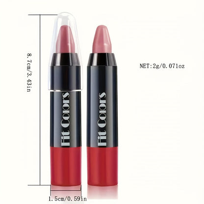Lipstick Set, Fit Colors 6-Piece Velvet Matte Crayon Collection with Nude, Mauve and Berry Shades