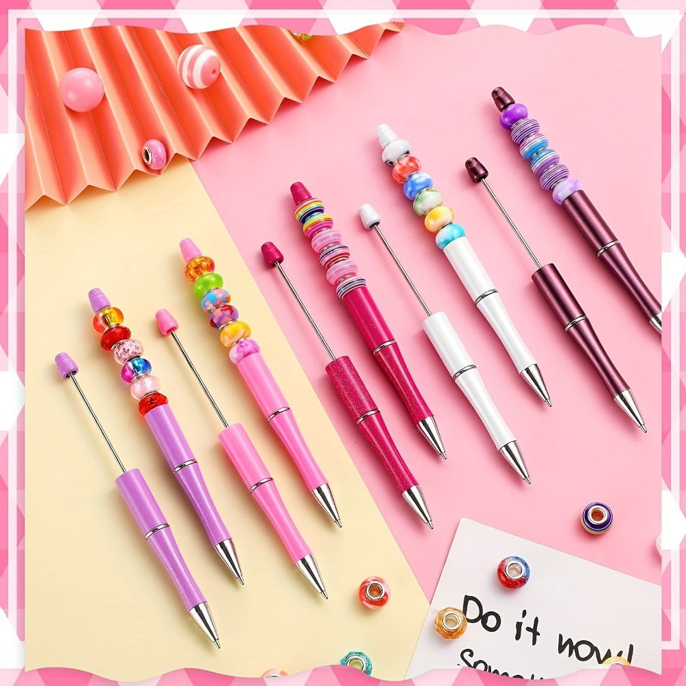 Bulk Beadable Ballpoint Pens with Black Ink, Assorted Random Colors and 40- or 60-Piece Options