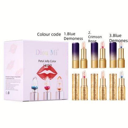 Six-Pack Jelly Flower Color-Changing Lip Balm Set with Temperature-Responsive Tint for Daily Wear