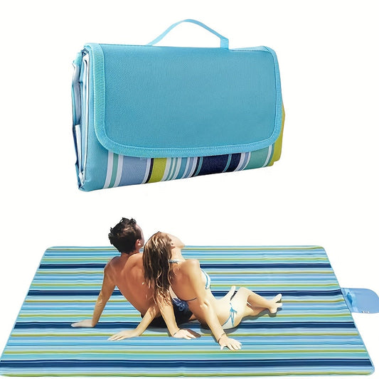 Oxford Fabric Picnic Blanket 80x60in Sand-Resistant Waterproof Portable Outdoor Mat for Beach Camping Hiking Festivals – 600D Heavy Duty Ground Cover