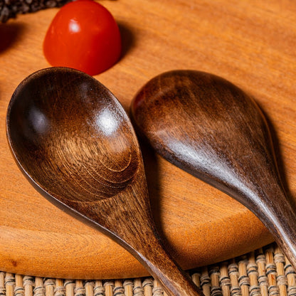 Wooden Spoons for Eating 8pcs – 7.28 Inch Small Wood Teaspoons for Stirring Coffee, Tea, Honey, Cooking & Serving Soup Dessert, Wooden Spoon Set