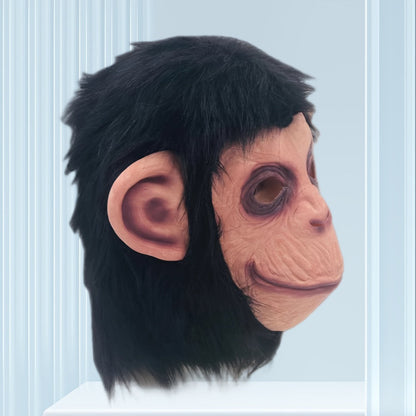 Costume Accessories Full-Head Gorilla Mask with Two Latex Animal Face Styles for Costume Wear
