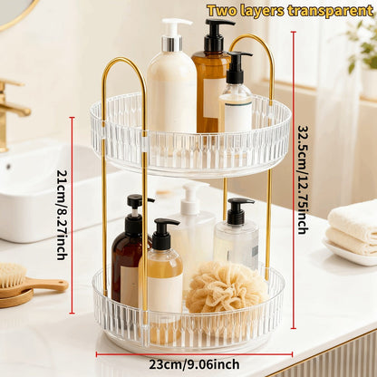 Rotating Multi-Level Makeup Organizer with Detachable Trays and 12 Exact Color-and-Layer Options