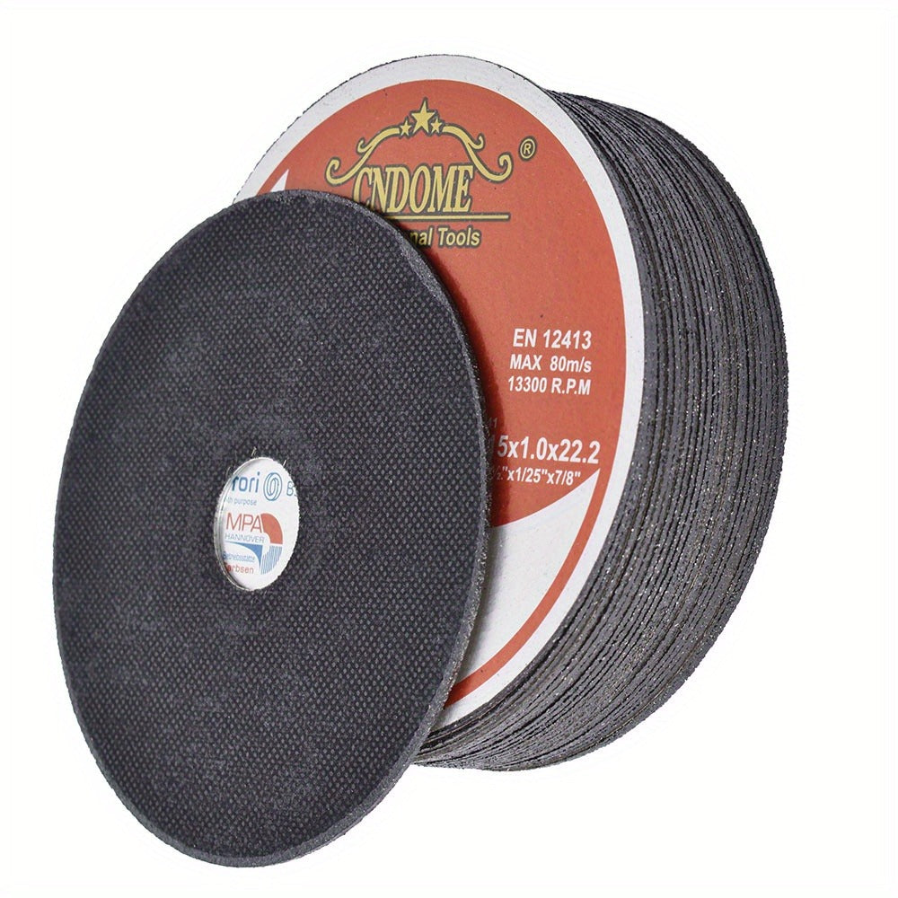 Cut-Off Wheels 100-Pack 4-1/2 Inch Aluminum Oxide Cutting Discs - 0.040" Thin Kerf, 7/8" Arbor, 13300 RPM for Angle Grinder, Metal, Stainless Steel & Steel Cutting, A60TBF Grade Bulk Set