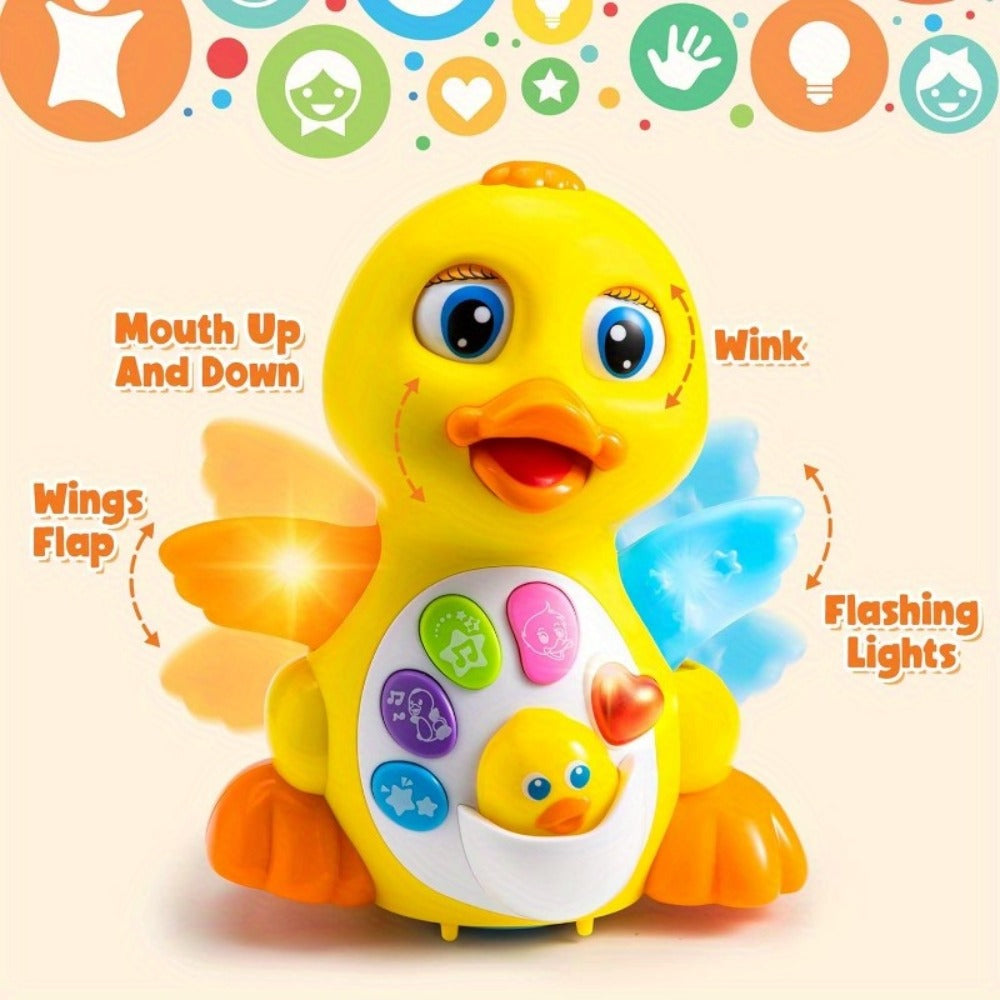 Dancing Walking Musical Duck Baby Toy with Music & Lights – Interactive Light Up Learning Toy for Infants & Toddlers 6 Months+, Sensory Crawling & Walking Toy, Perfect Christmas & Baby Shower Gift