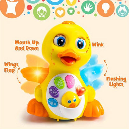 Dancing Walking Musical Duck Baby Toy with Music & Lights – Interactive Light Up Learning Toy for Infants & Toddlers 6 Months+, Sensory Crawling & Walking Toy, Perfect Christmas & Baby Shower Gift