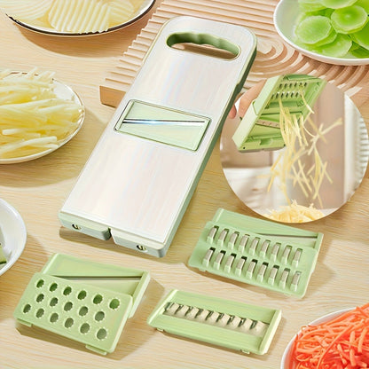 Mandoline Slicer 6-in-1 Vegetable Slicer Set with Interchangeable Blades - Stainless Steel for Home Cooking, Dining and Outdoor Meals