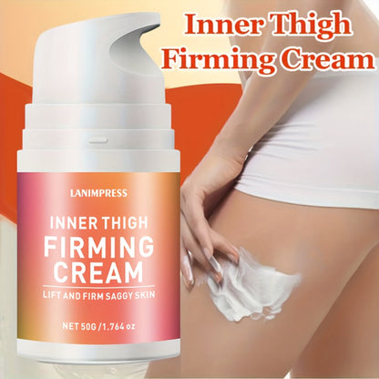 Body Cream LANIMPRESS 50g Pump Bottle with White Cream Texture for External Inner Thigh Application