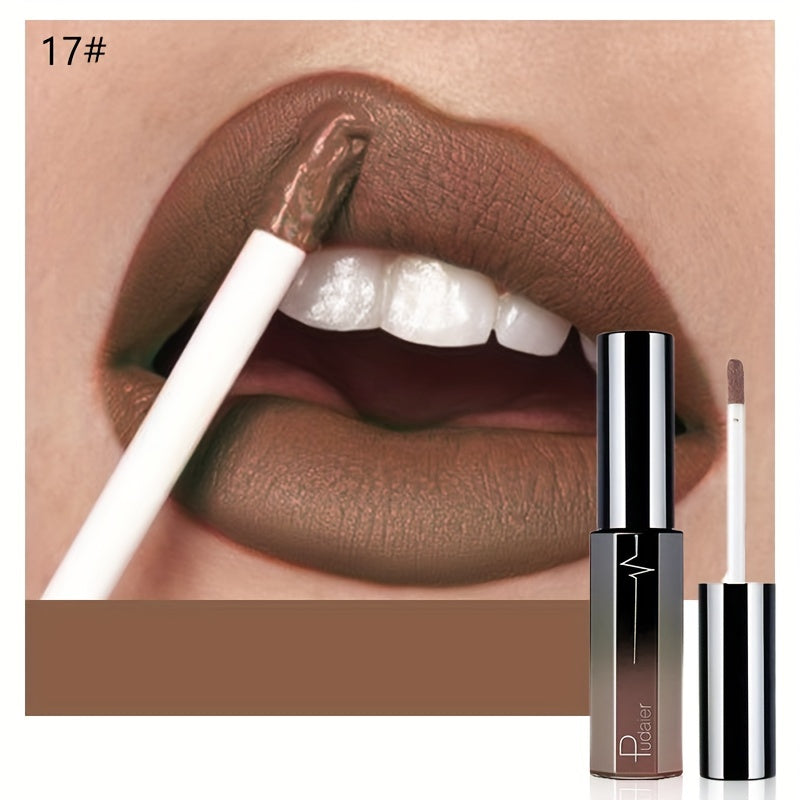 Matte Liquid Lipstick Velvet Finish 24H Waterproof Anti-Smudge – High Pigment Cup-Proof Long-Lasting Lip Glaze 20+ Bold Shades for All Skin Tones Women Pudaier