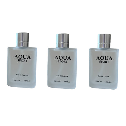 Men's Eau de Parfum Gift Set 3-Pack 3.4 oz Each — AOUA Fresh Citrus Lime Neroli Jasmine Woody Musk | Long-Lasting Masculine EDP Spray | Perfect Gift for Him