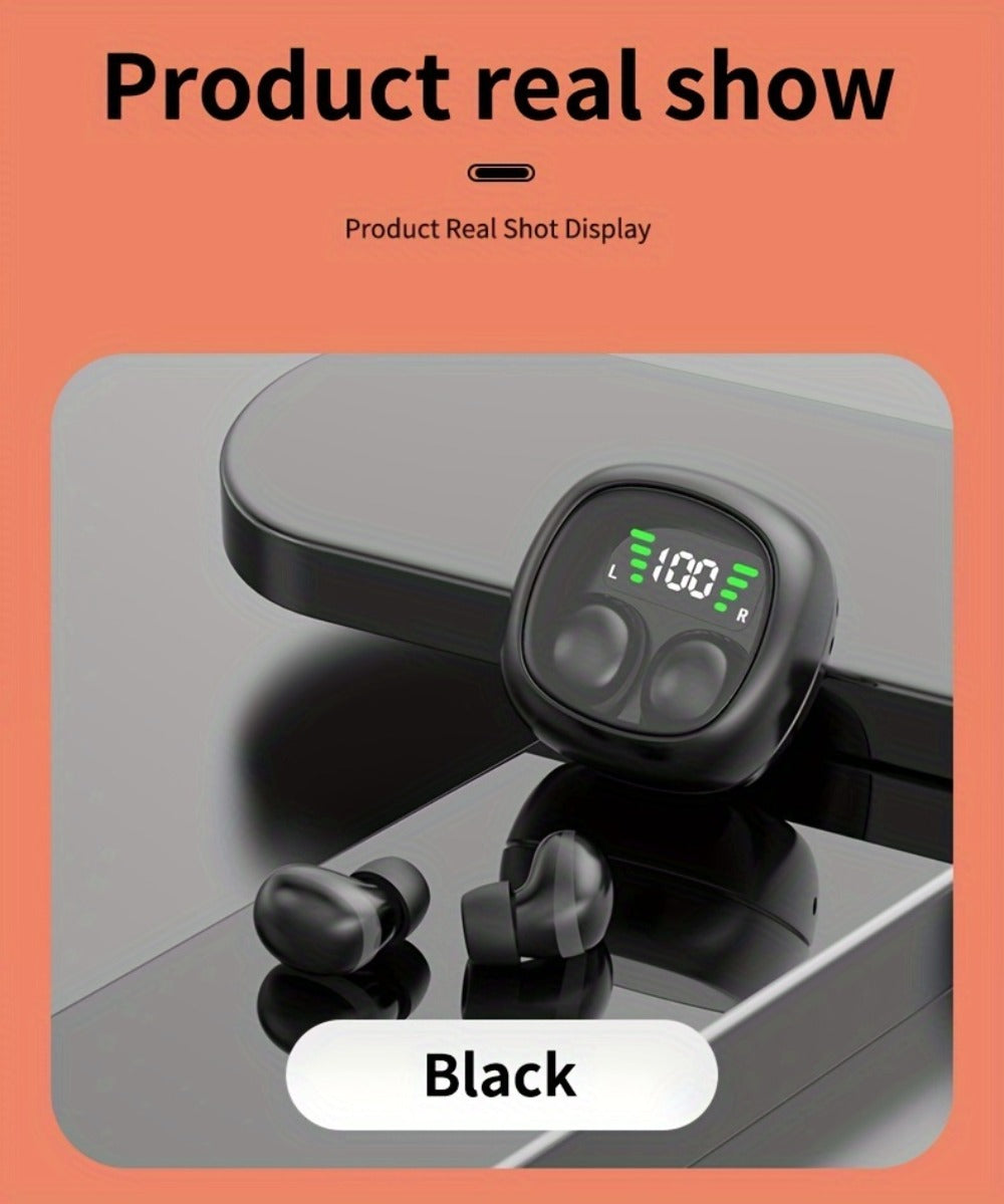Wireless Earbuds Ultra-Small HiFi In-Ear with Touch Control, Built-In Mic and LED Case in Three Colors