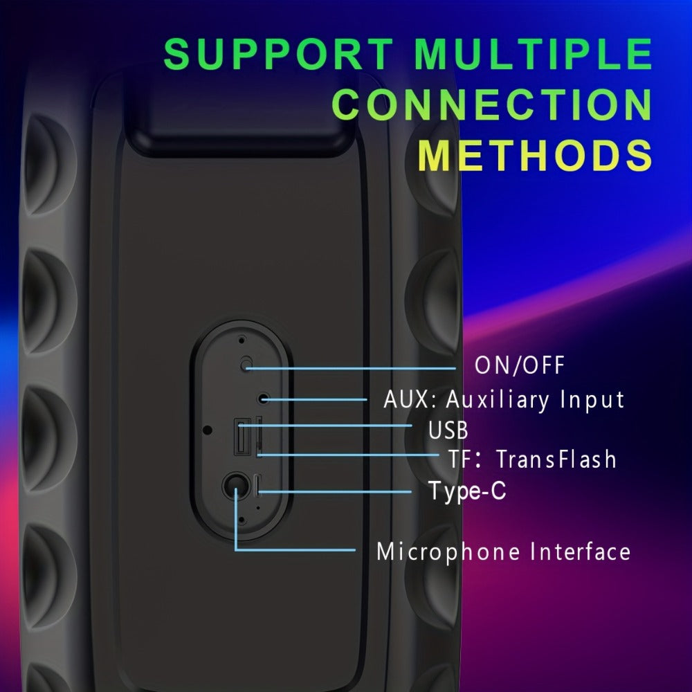 Portable Bluetooth Speaker KTS-1265 with Dual Drivers, RGB, 2400mAh, USB-C and About 4 Hours Playback