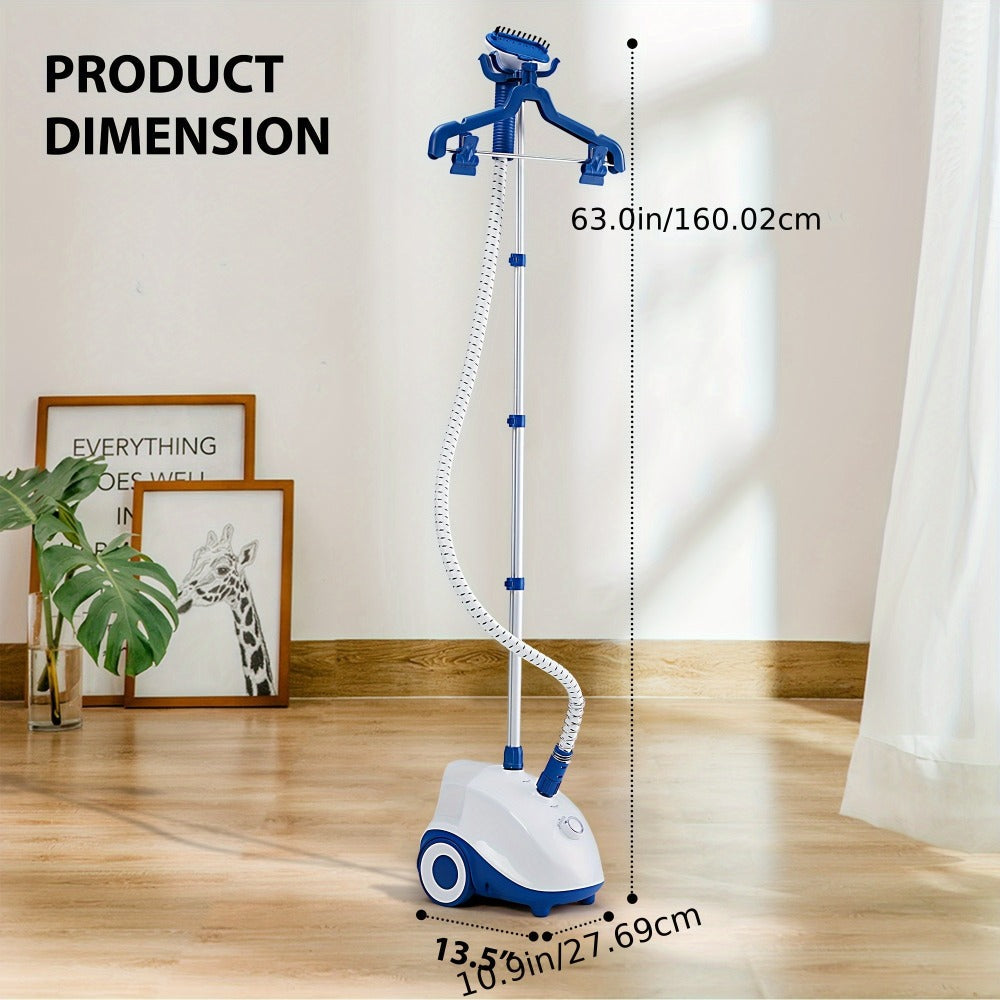 1500W Floor-Standing Garment Steamer with 1.8L Tank, 45-Second Heat-Up and Up to 60-Minute Steam Label