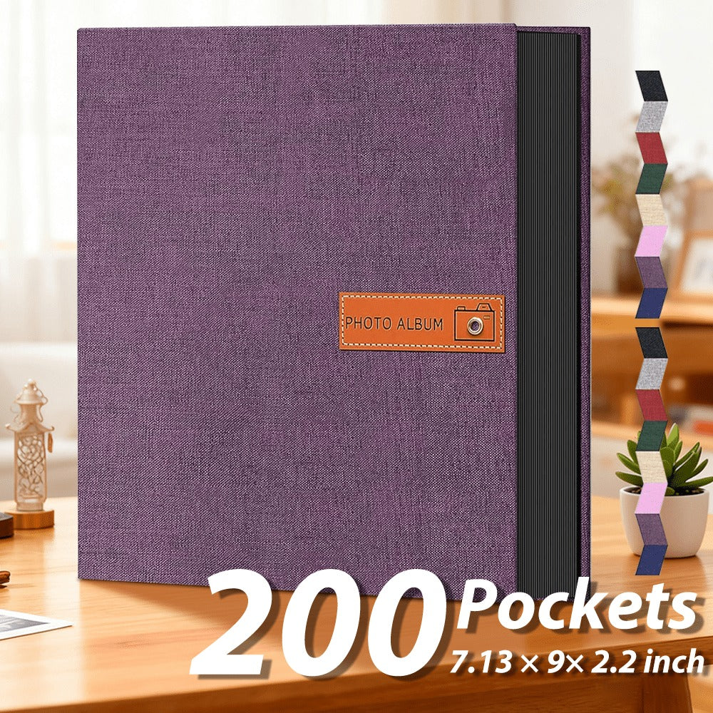 Linen-Cover Photo Album for 4 x 6-Inch Prints in Six Colors, with 200- or 1,000-Pocket Options
