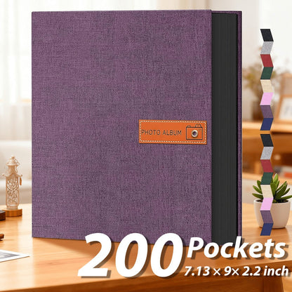 Linen-Cover Photo Album for 4 x 6-Inch Prints in Six Colors, with 200- or 1,000-Pocket Options