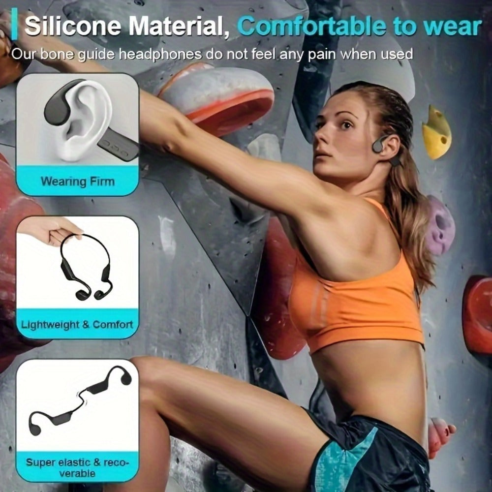 Open Ear Sports Headphones with Microphone 15-Hour Battery True Wireless Bluetooth Earphones for Running Exercising Cycling Gym Workout Awareness Mode