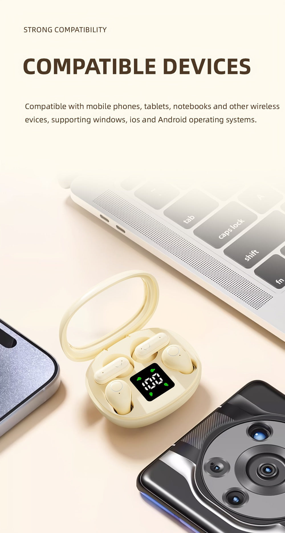Wireless Earbuds MSHUKCOE 2-in-1 Mini Sleep Style with Noise Reduction and 6D HiFi Sound in Three Colors