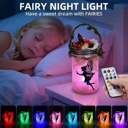 Fairy Lantern DIY Craft Kit for Girls Ages 6+ – Color Changing LED Mason Jar Night Light with Remote Control, Arts & Crafts Activity Set, Birthday Christmas Holiday Gift for Kids