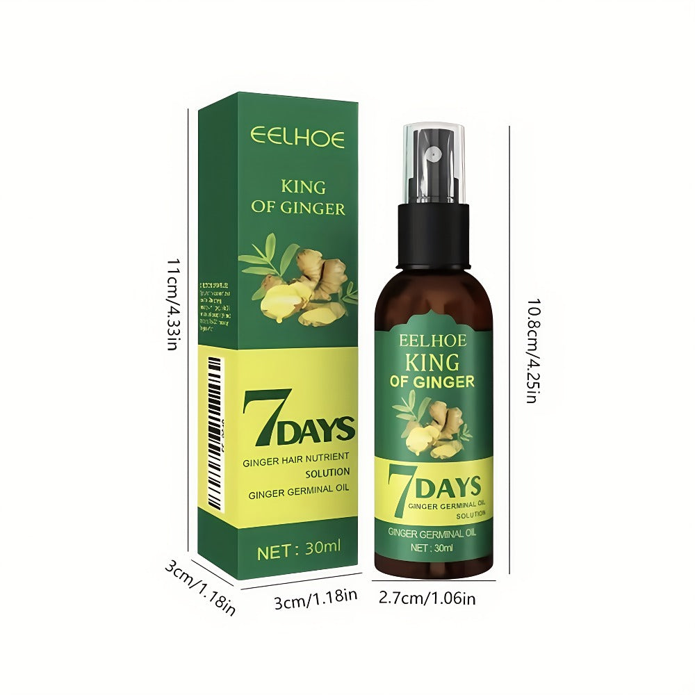Ginger Hair Oil Spray Set 6 Bottles × 30ml — 7-Day Deep Moisturizing Frizz Control Mist for Dry, Curly & Coily Hair | Lightweight