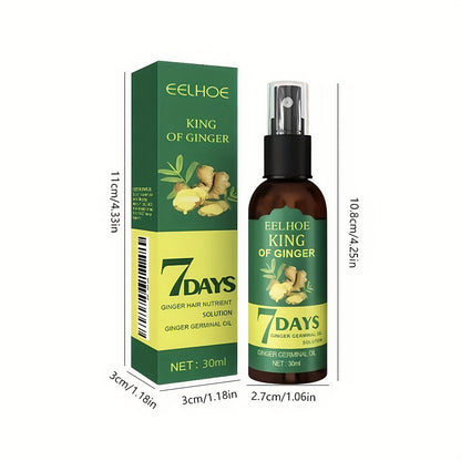 Ginger Hair Oil Spray Set 6 Bottles × 30ml — 7-Day Deep Moisturizing Frizz Control Mist for Dry, Curly & Coily Hair | Lightweight