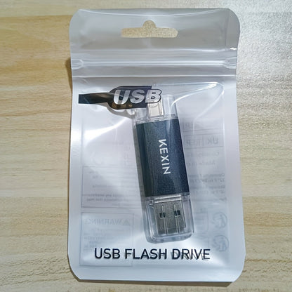USB Flash Drive KEXIN 2-in-1 USB 2.0 and Type-C Rotating Memory Stick in 32GB, 64GB or 128GB