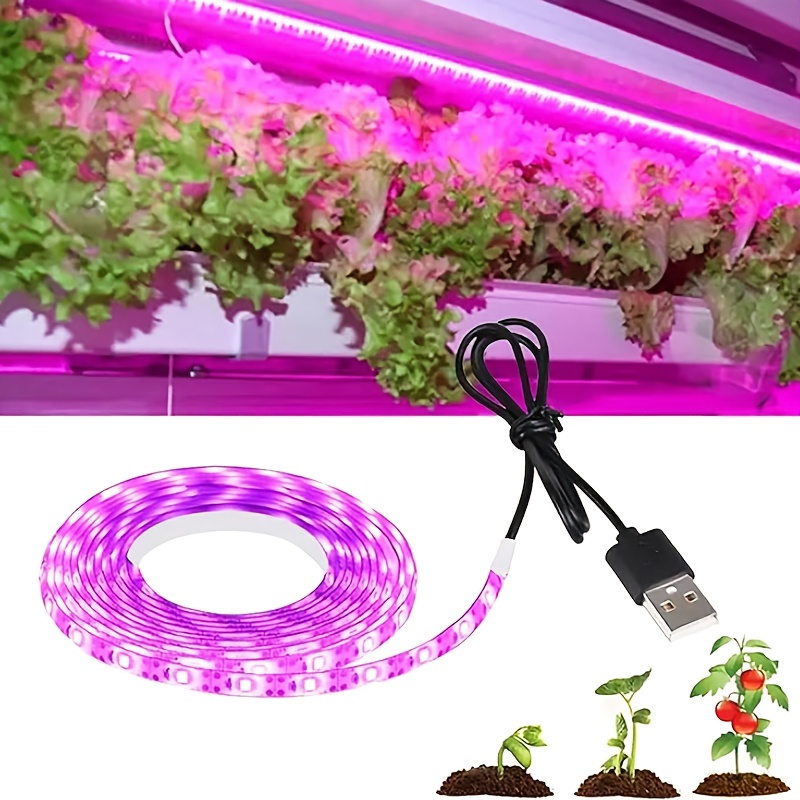 LED Grow Light Strip 16.4 FT Full Spectrum – USB 5V Cuttable Plant Light for Under Cabinet, Indoor Plants, Bonsai, Succulents & Hydroponics, Low Voltage Safe, 1pc or 2pcs